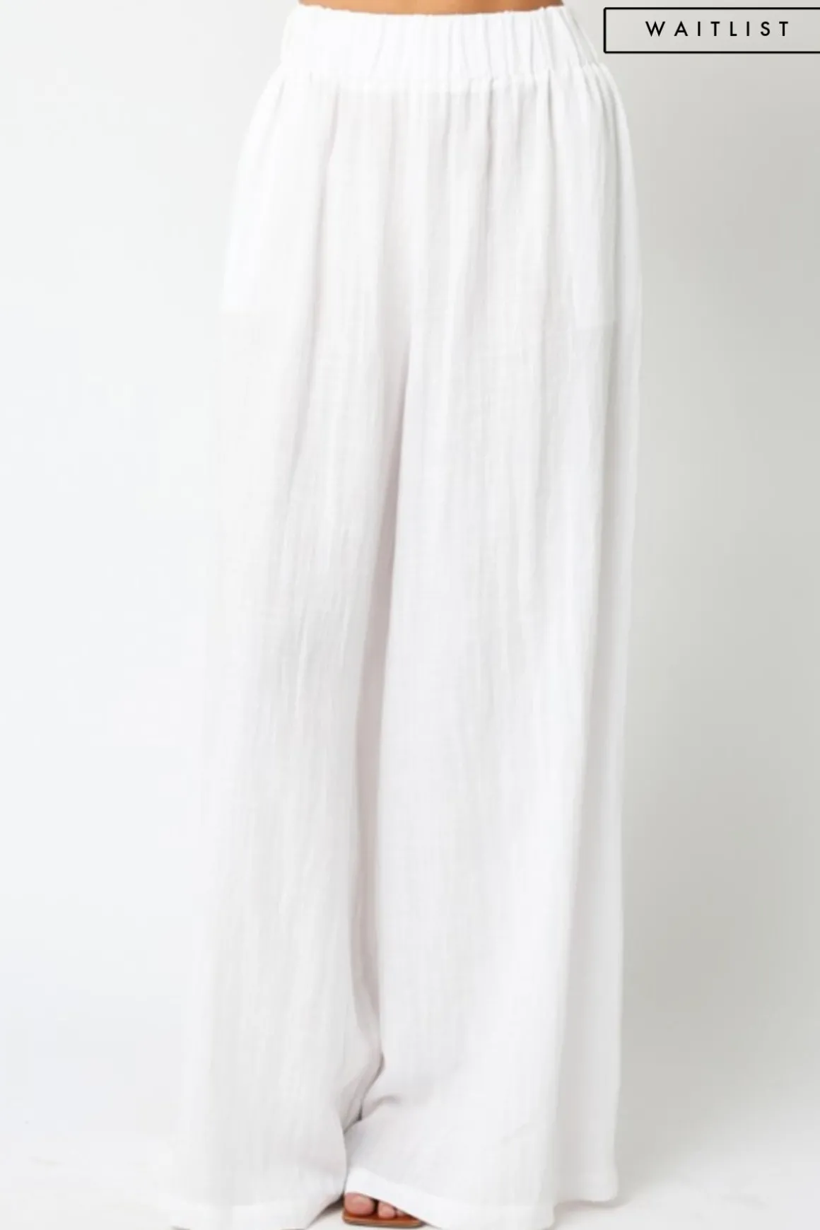Waitlist 5/5 ♥ Jessie High Waist Woven Wide Leg Pants White