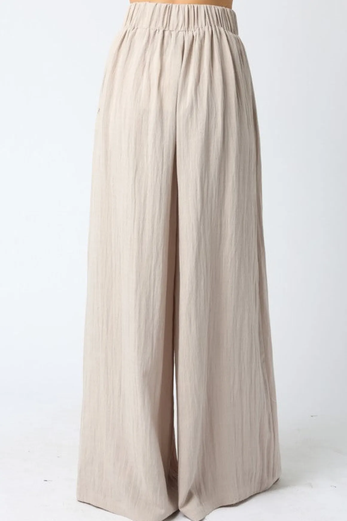 Waitlist 5/5 ♥ Jessie High Waist Woven Wide Leg Pants Khaki