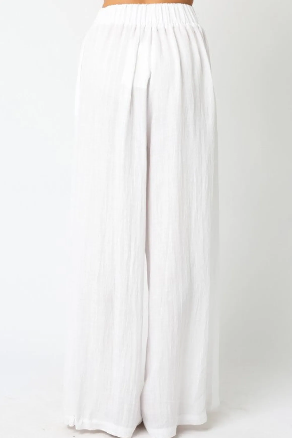 Waitlist 5/5 ♥ Jessie High Waist Woven Wide Leg Pants White