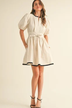 Waitlist 4/25 ♥︎ Julie Short Puff Sleeve Flared Mini Dress Cream