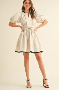 Waitlist 4/25 ♥︎ Julie Short Puff Sleeve Flared Mini Dress Cream