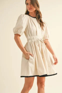 Waitlist 4/25 ♥︎ Julie Short Puff Sleeve Flared Mini Dress Cream