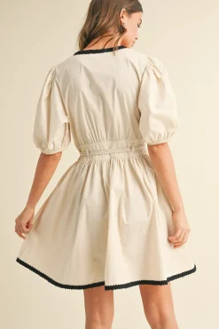 Waitlist 4/25 ♥︎ Julie Short Puff Sleeve Flared Mini Dress Cream