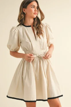 Waitlist 4/25 ♥︎ Julie Short Puff Sleeve Flared Mini Dress Cream