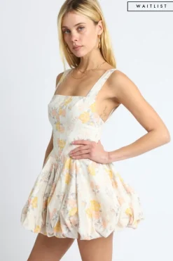 Waitlist 4/20 ♥ Kelsie Sleeveless Floral Print Mini Dress Ivory