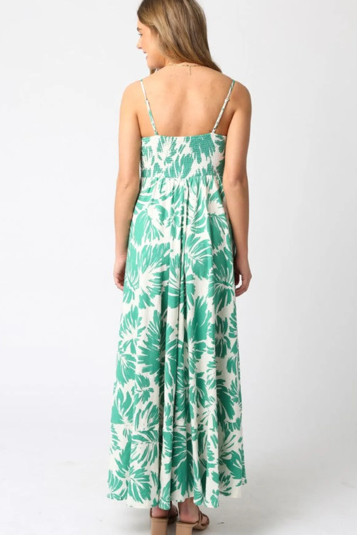 Waitlist 5/5 ♥ Kenzie Sleeveless Floral Print Maxi Dress Green