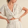 Waitlist 4/20 ♥ Kerry Short Sleeve Abstract Print Top White