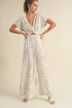 Waitlist 4/20 ♥ Kerry Short Sleeve Abstract Print Top White