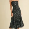 Waitlist 4/25 ♥ Lara Sleeveless Floral Print Midi Dress Black