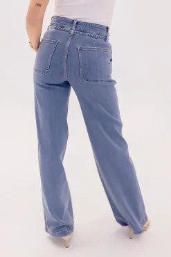 Waitlist 6/20 ♥ Norah High Rise Waist Tie Wide Leg Jeans Medium Wash
