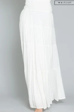 Waitlist 4/30 ♥ Sema Smocked High Waist Maxi Skirt White