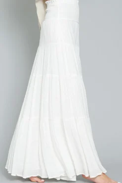 Waitlist 4/30 ♥ Sema Smocked High Waist Maxi Skirt White