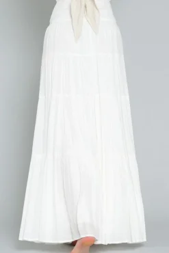 Waitlist 4/30 ♥ Sema Smocked High Waist Maxi Skirt White