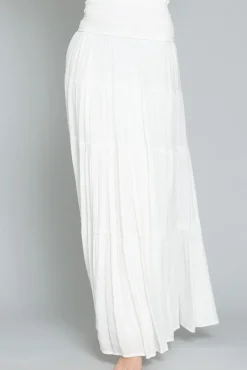 Waitlist 4/30 ♥ Sema Smocked High Waist Maxi Skirt White