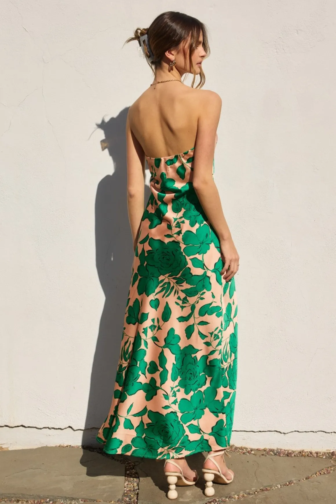 Waitlist 4/30 ♥ Stella Sleeveless Floral Print Maxi Dress Green