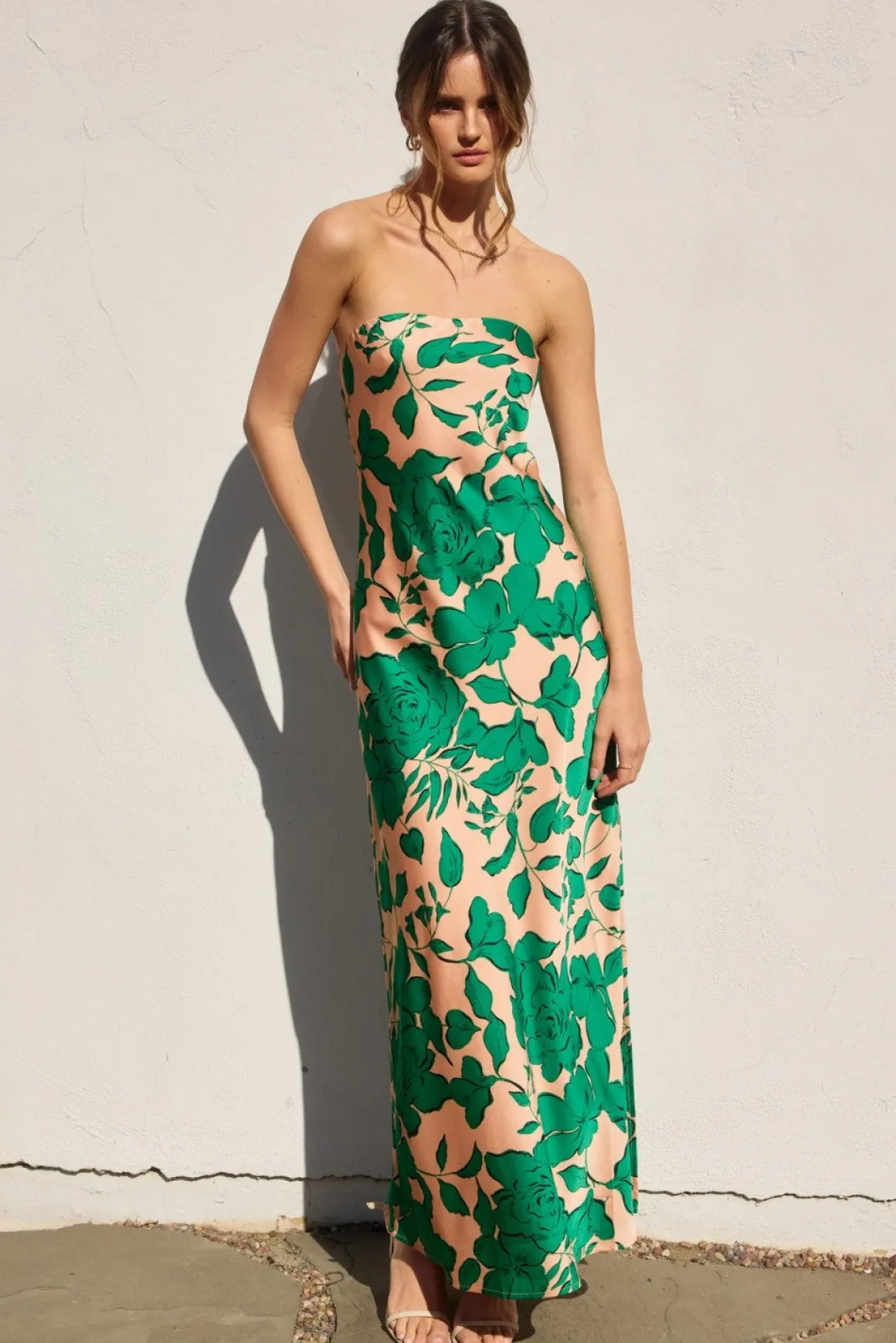 Waitlist 4/30 ♥ Stella Sleeveless Floral Print Maxi Dress Green