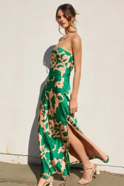 Waitlist 4/30 ♥ Stella Sleeveless Floral Print Maxi Dress Green