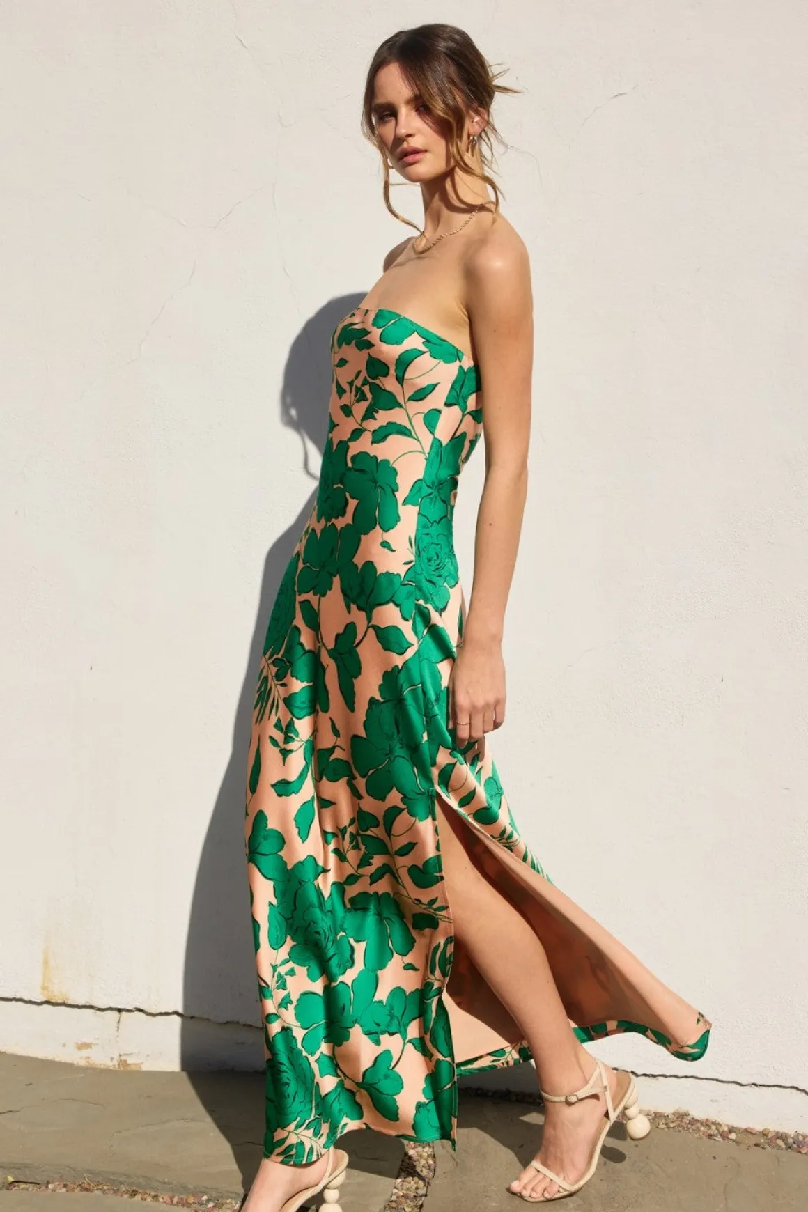 Waitlist 4/30 ♥ Stella Sleeveless Floral Print Maxi Dress Green